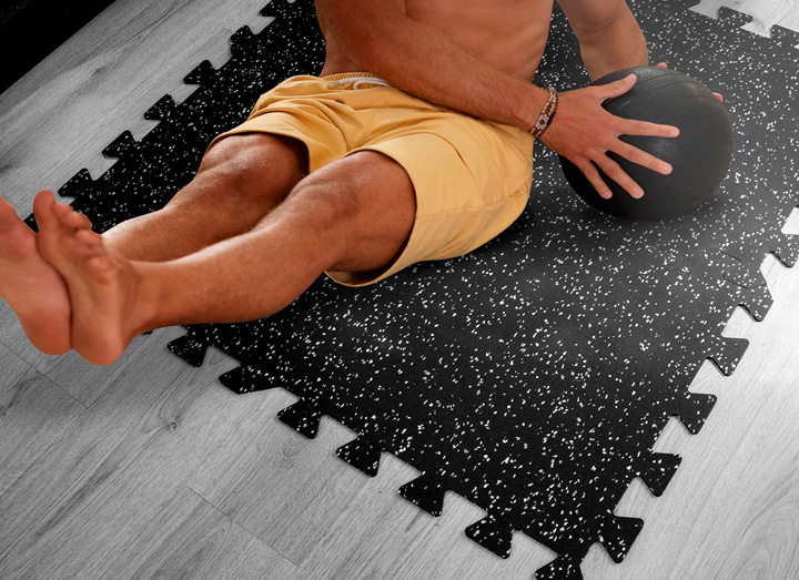 Piso con Chispas Modular para Gimnasio 